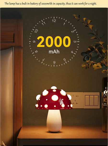 Table Lamp - Fly Amanita Mushroom Lamp with Dual Color LED G9 Bulb USB Rechargeable Desk Light SW-36210458 - SWEET-LIGHTS