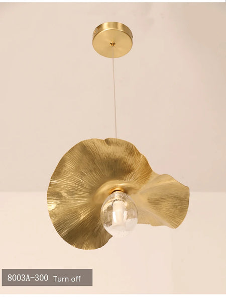 Pendant Light - Lotus Leaf Minimalist Hammered Brass Lamp SW-36210345 - SWEET-LIGHTS