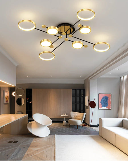 Ceiling Light - Modern LED Chandelier Gold Frame Indoor SW-36210347 - SWEET-LIGHTS