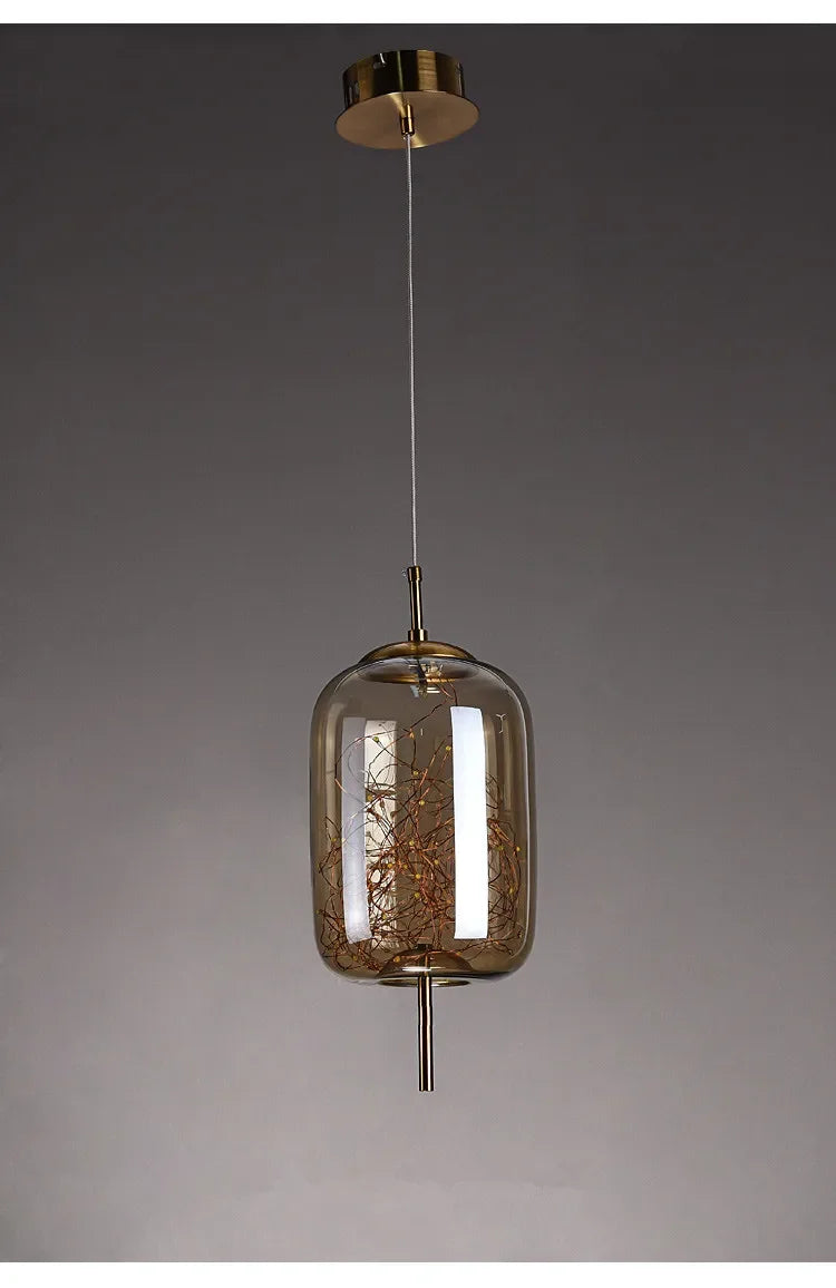 Pendant Light - Nordic Net Red Bedside Chandelier Glass SW-36210345 - SWEET-LIGHTS