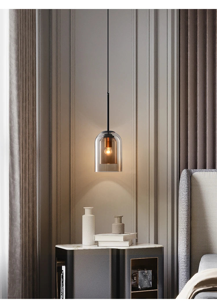 Luminaire Élégant Suspension Verre Double IL593748-ILLUMEEN.COM