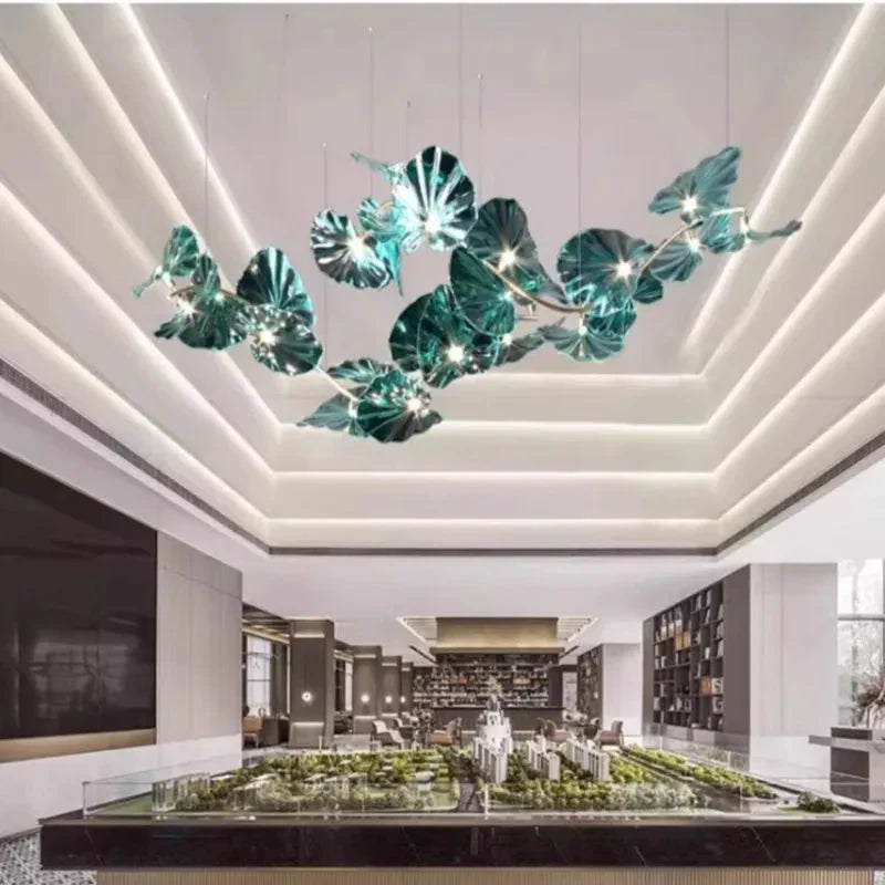 Luminaire IL482931 : Lustre en Verre Vert et Cuivre Poli-ILLUMEEN.COM